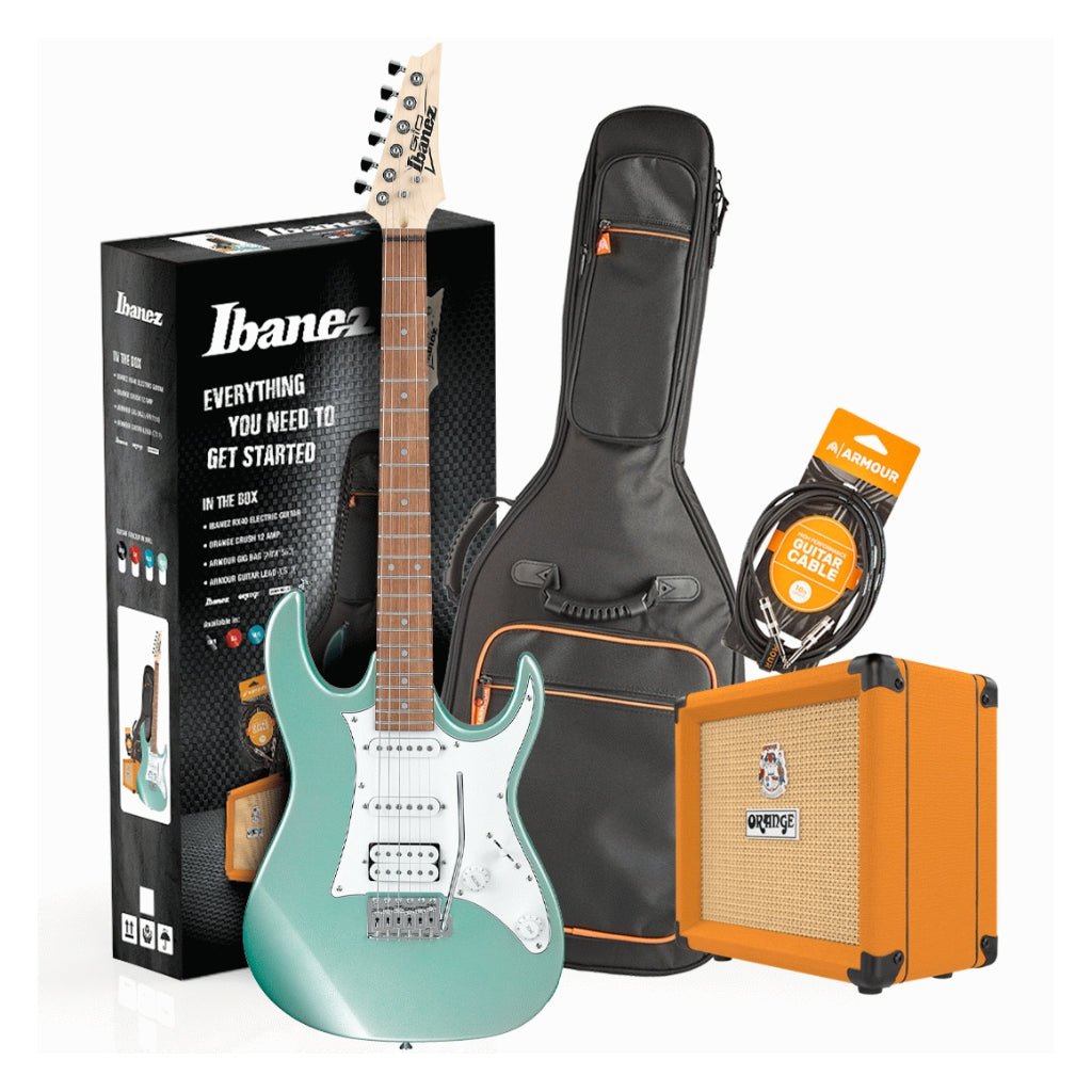 Ibanez RX40MGN Guitar Pack w/ Crush &amp; Accessories - Metallic Light Green Electric Guitars Sky Music