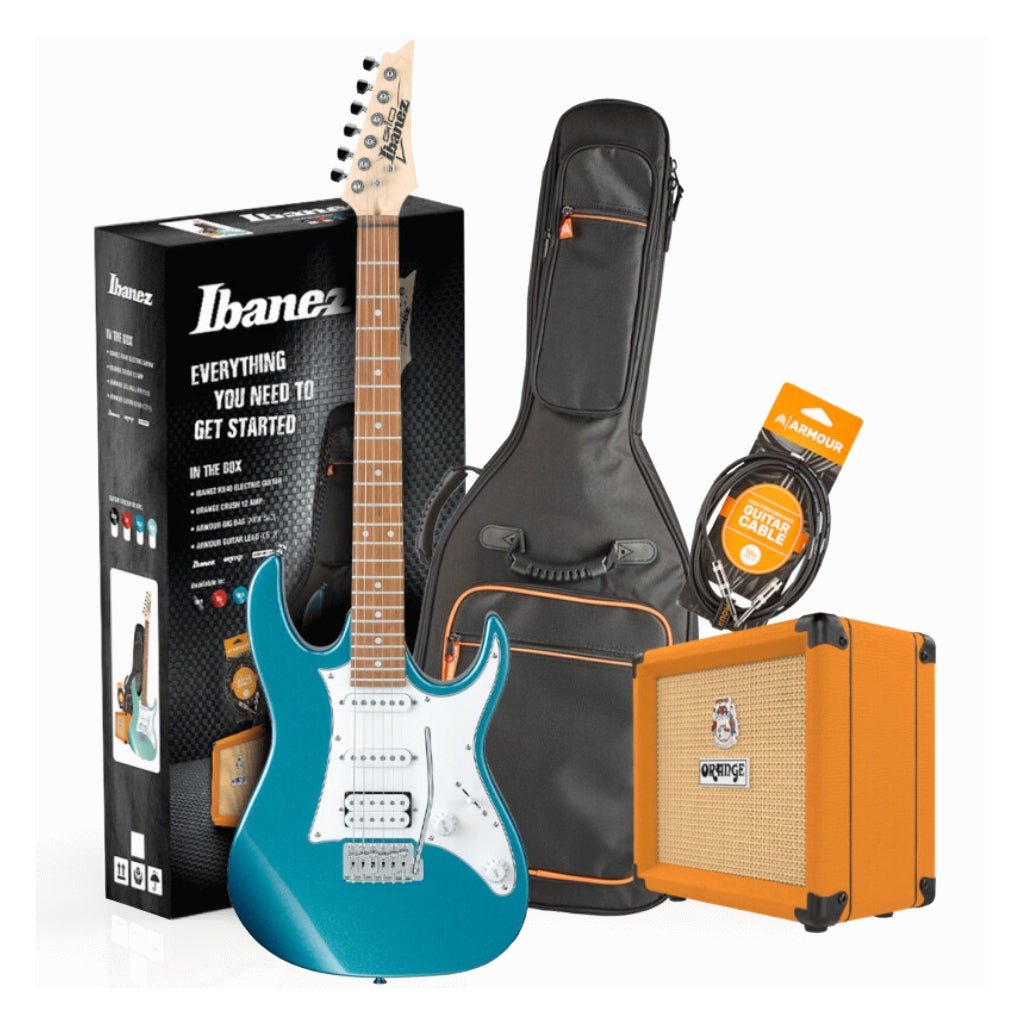 Ibanez RX40MLB Guitar Pack w/ Crush & Accessories - Metallic Light Blue Electric Guitars Sky Music