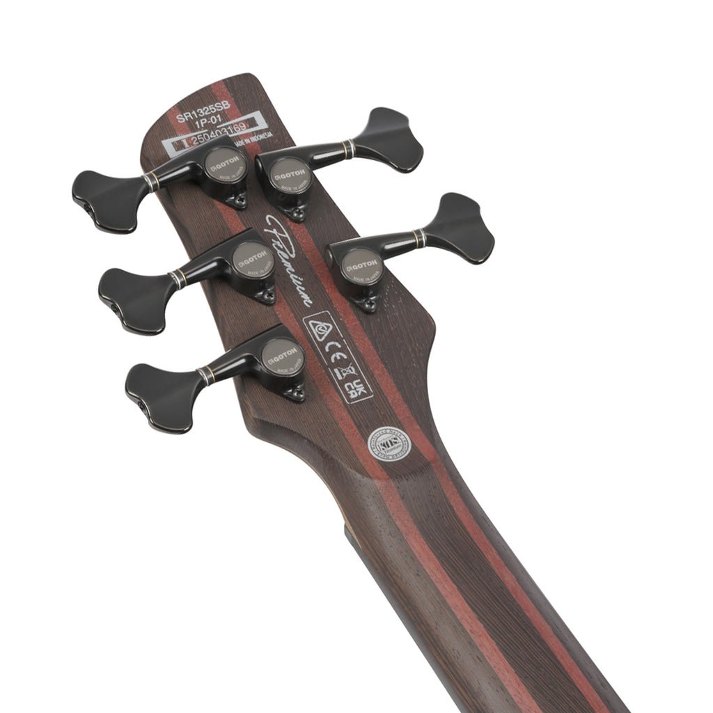 Ibanez SR1325SB Premium 5-String Bass Nordstrand Pickups - Aqua Wave Low Gloss Bass Guitars Sky Music