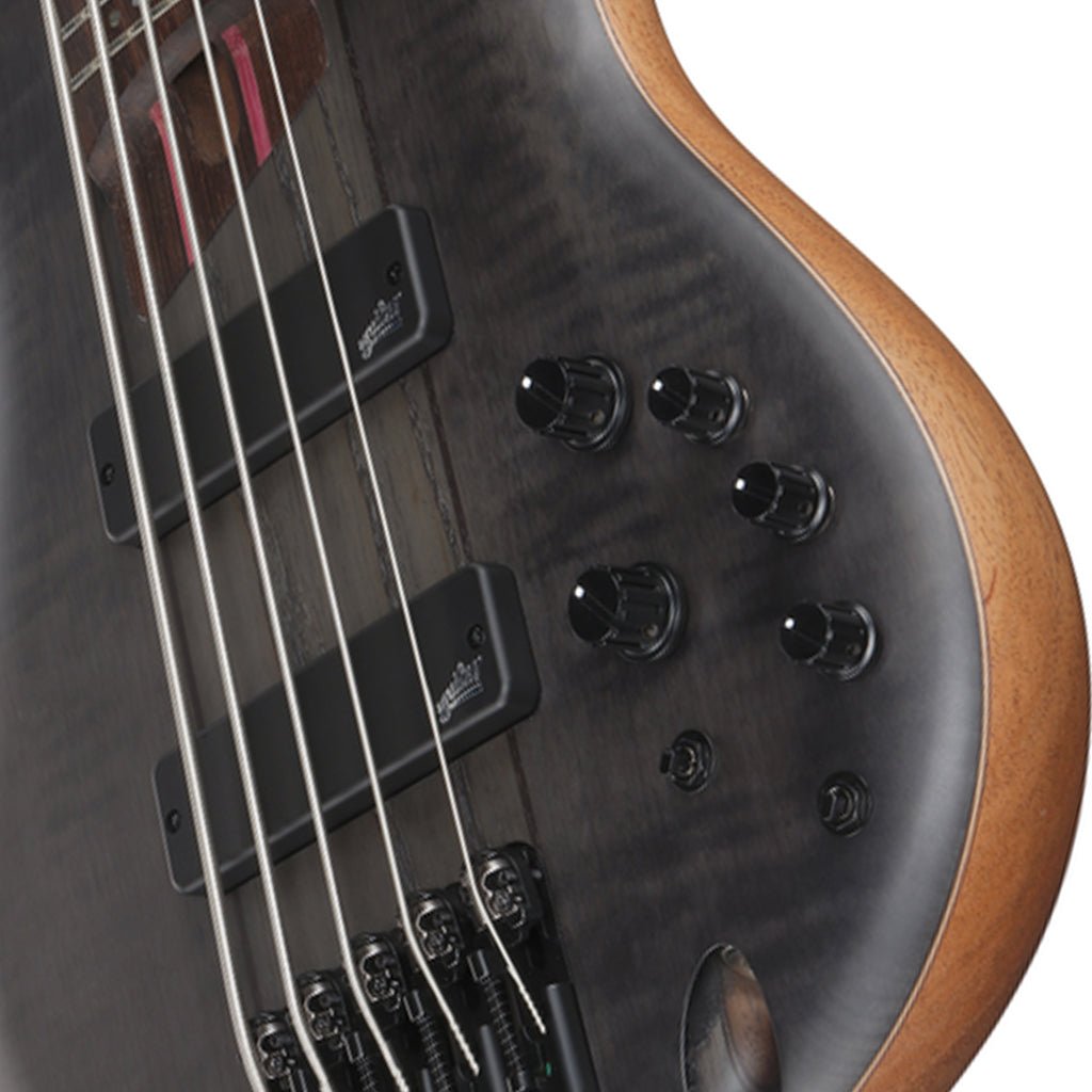 Ibanez SR1455DW Premium 5-String Bass - Transparent Gray Flat Bass Guitars Sky Music