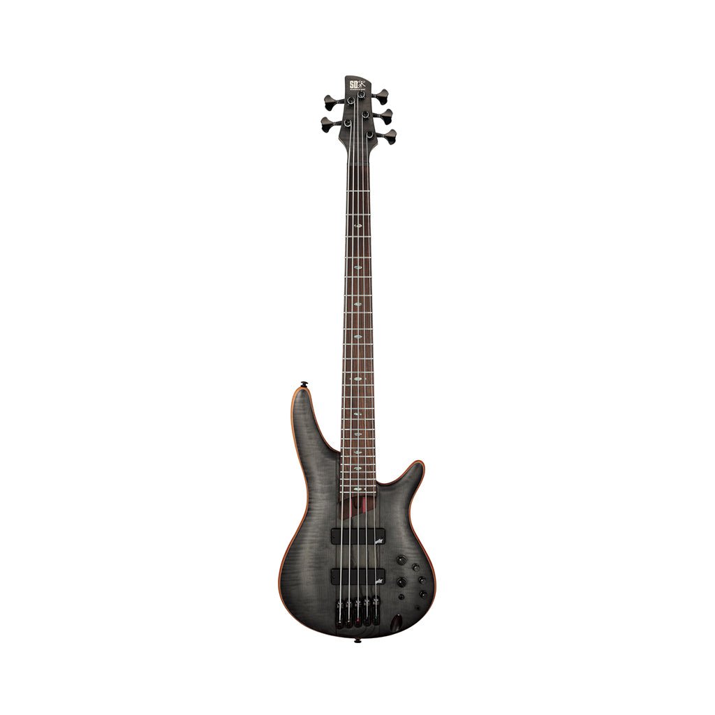 Ibanez SR1455DW Premium 5-String Bass - Transparent Gray Flat Bass Guitars Sky Music