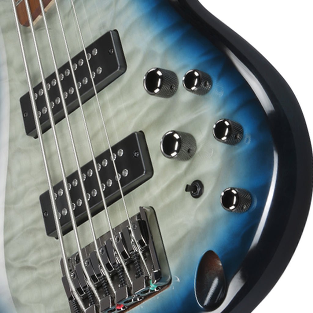 Ibanez SR405EQM Stained Cosmic Blue Starburst 5 String Electric Bass Bass Guitars Sky Music