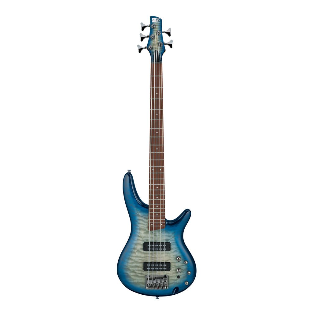 Ibanez SR405EQM Stained Cosmic Blue Starburst 5 String Electric Bass Bass Guitars Sky Music