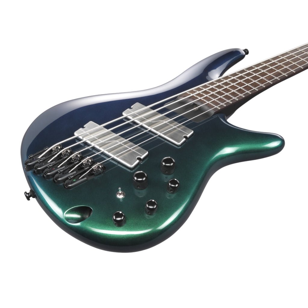 Ibanez SRMS725BCM 5 String Electric Bass Guitar Blue Chameleon Bass Guitars Sky Music
