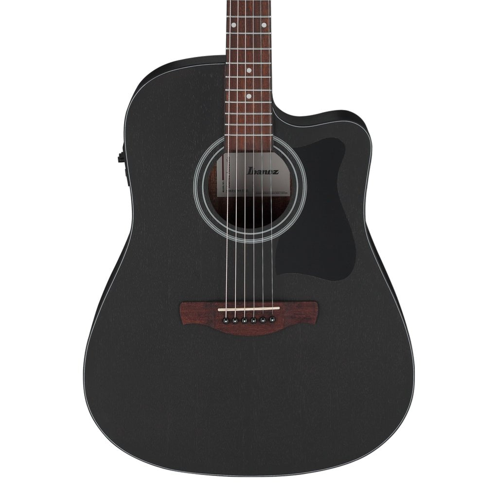 Ibanez V44CE Acoustic Guitar - Weathered Black Open Pore Acoustic Guitars Sky Music