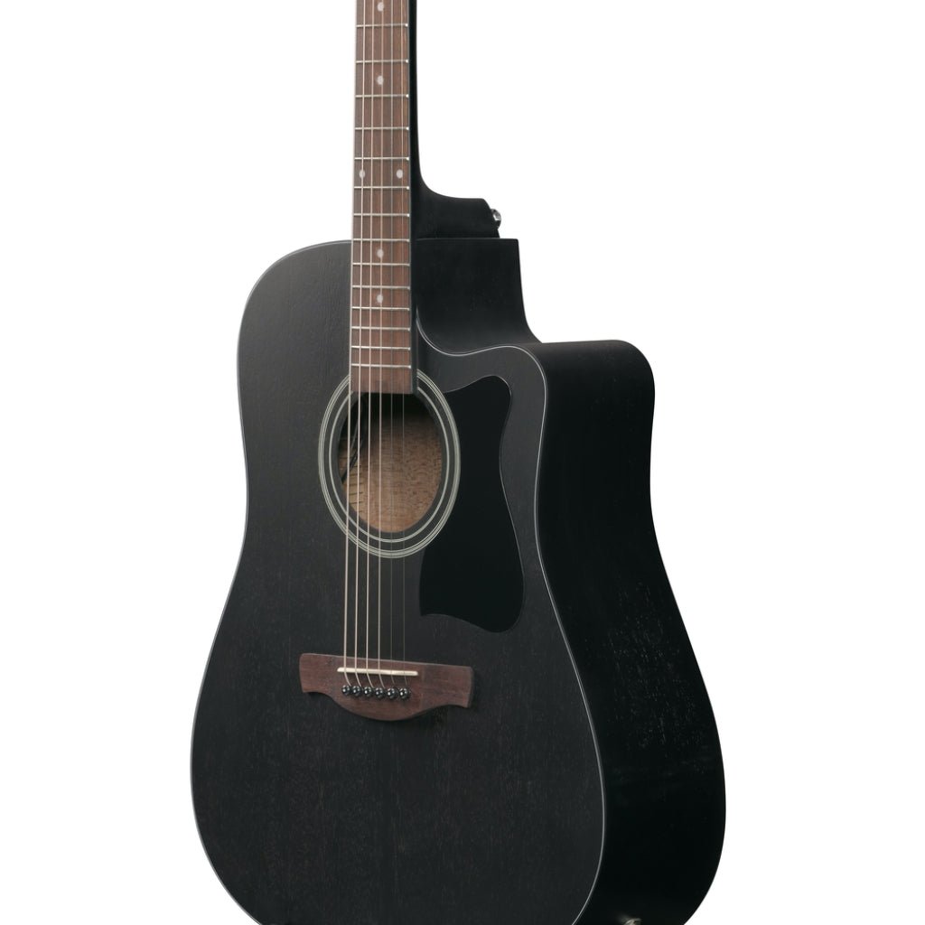 Ibanez V44CE Acoustic Guitar - Weathered Black Open Pore Acoustic Guitars Sky Music