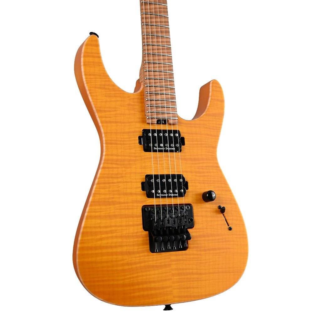 Jackson Custom Shop DK 2H FR Flame Maple Top Electric Guitar - Trans Amber Electric Guitars Sky Music