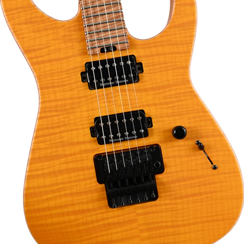 Jackson Custom Shop DK 2H FR Flame Maple Top Electric Guitar - Trans Amber Electric Guitars Sky Music