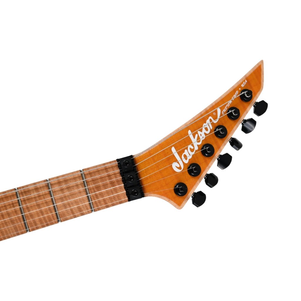 Jackson Custom Shop DK 2H FR Flame Maple Top Electric Guitar - Trans Amber Electric Guitars Sky Music