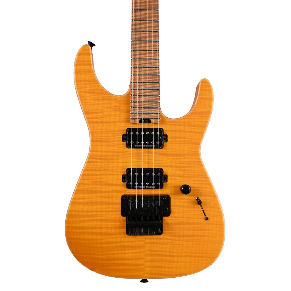 Jackson Custom Shop DK 2H FR Flame Maple Top Electric Guitar - Trans Amber Electric Guitars Sky Music