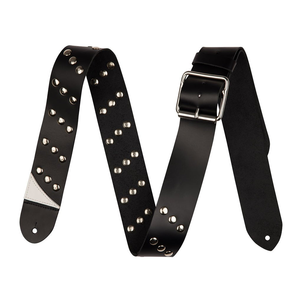 Jackson Diagonal Stud Leather Strap Black 2.5" Guitar Straps Sky Music