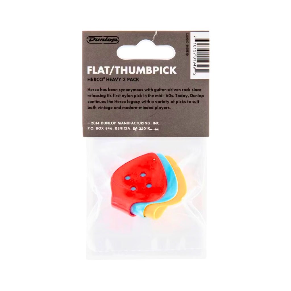 Jim Dunlop Herco HE113P Heavy Thumbpicks - 3 Pack Guitar Picks Sky Music