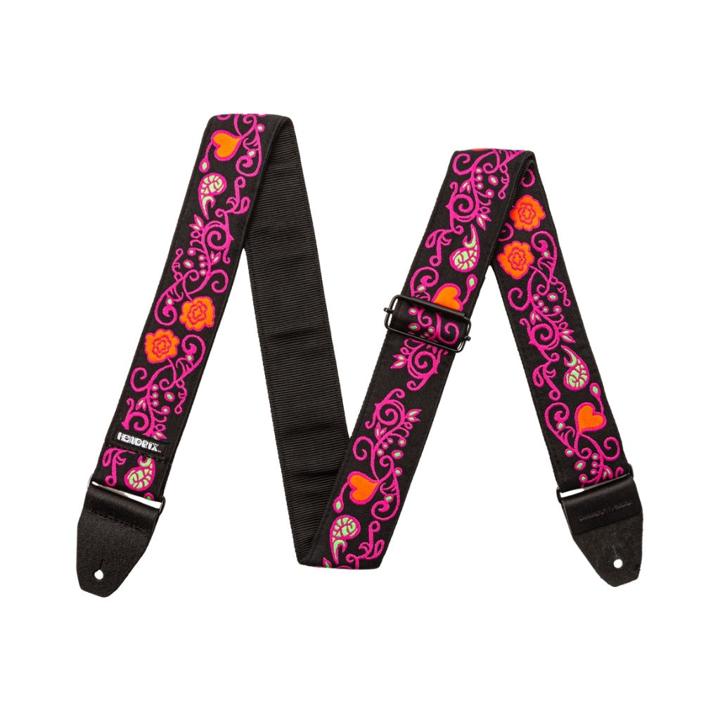 Jim Dunlop JH22 Blacklight Collection Jacquard Guitar Strap - Monterey Pink Guitar Straps Sky Music