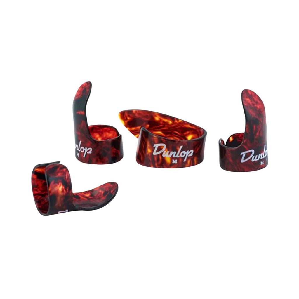 Jim Dunlop Shell Fingerpicks and Thumbpick Pack - Medium Guitar Picks Sky Music
