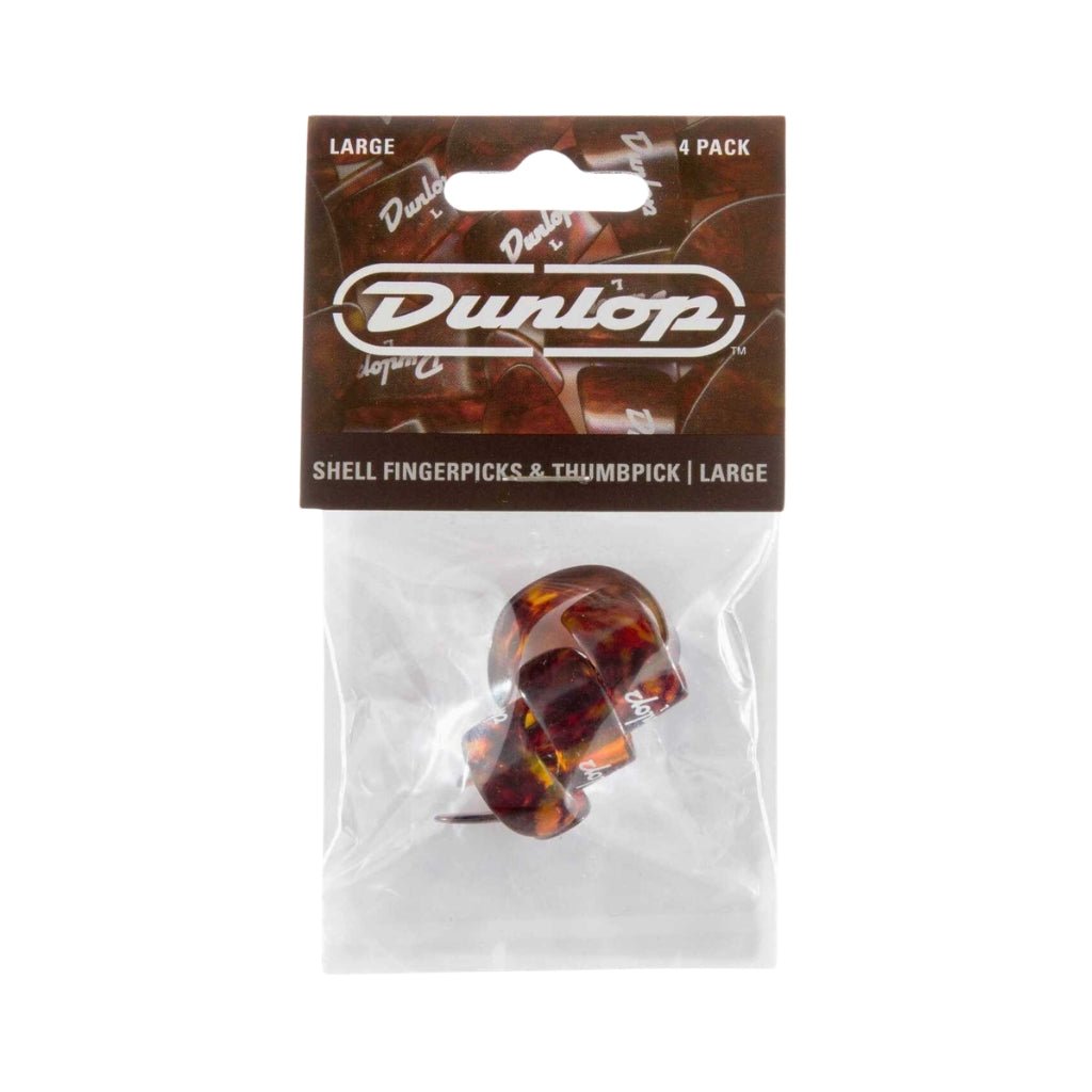 Jim Dunlop Shell Fingerpicks & Thumbpick Pack - Large Guitar Picks Sky Music