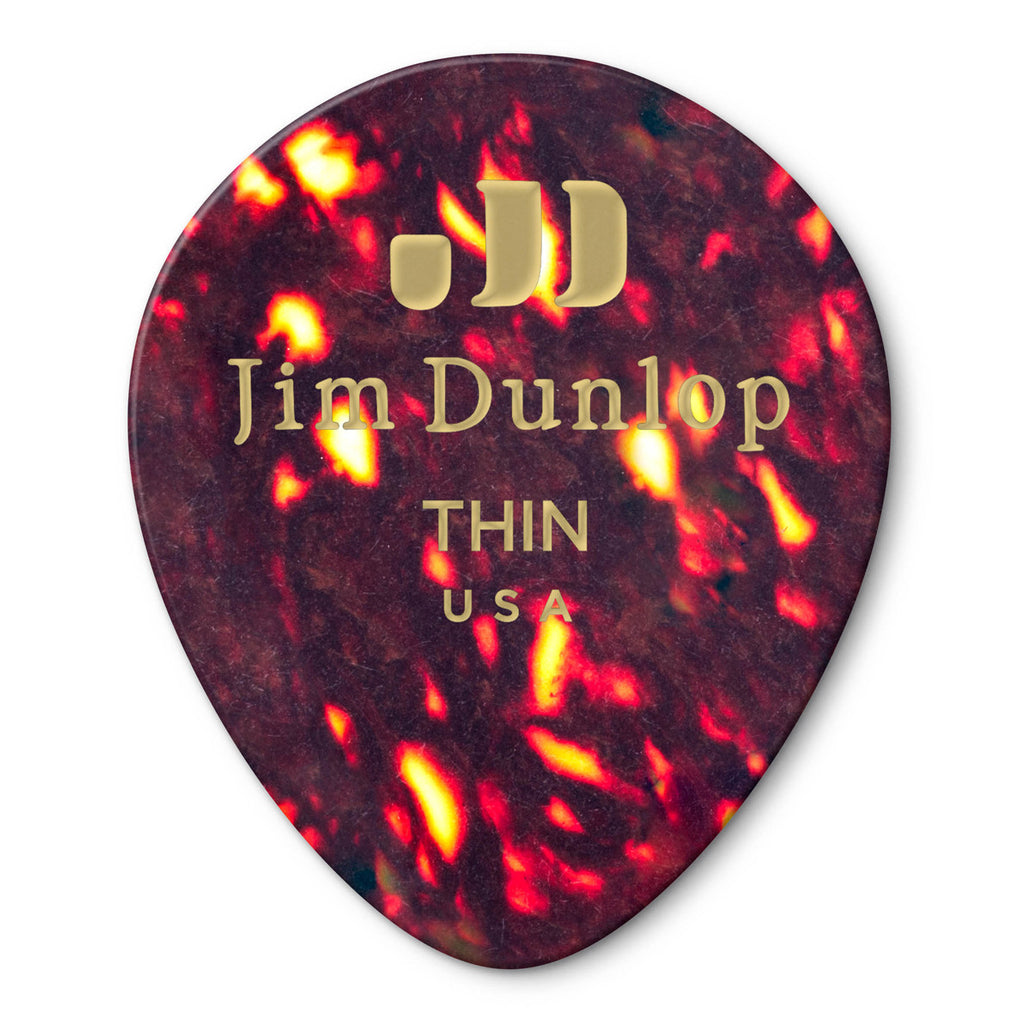 Jim Dunlop Celluloid Shell Teardrop Classics Thin 12 Pack
