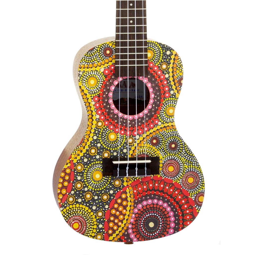 Kala Concert Ukulele with Desert StoryLines Logo Bag - Blackwood Apple By Evelyn Young Ukuleles Sky Music
