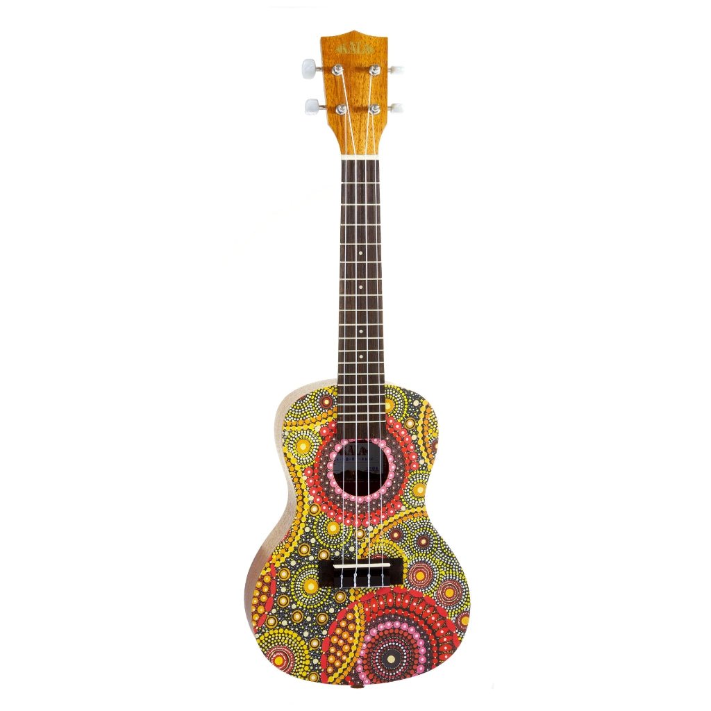 Kala Concert Ukulele with Desert StoryLines Logo Bag - Blackwood Apple By Evelyn Young Ukuleles Sky Music