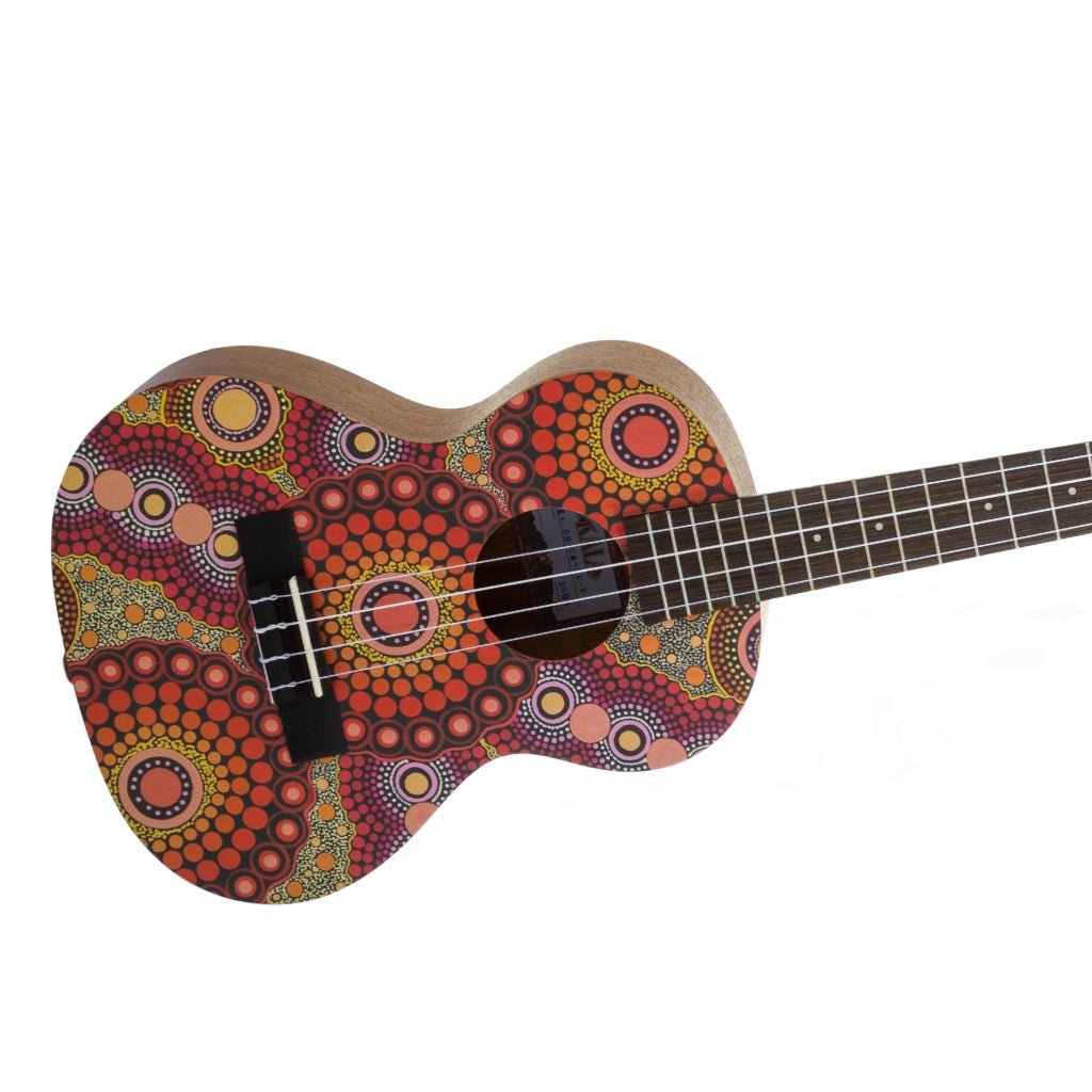Kala Tenor Ukulele with Desert StoryLines Logo Bag - Sunburnt Country By Chantelle Mulladad Ukuleles Sky Music