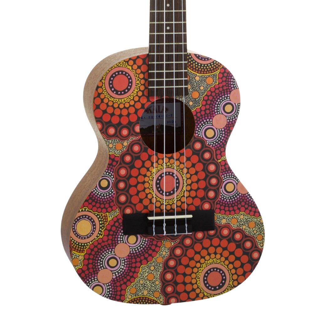 Kala Tenor Ukulele with Desert StoryLines Logo Bag - Sunburnt Country By Chantelle Mulladad Ukuleles Sky Music