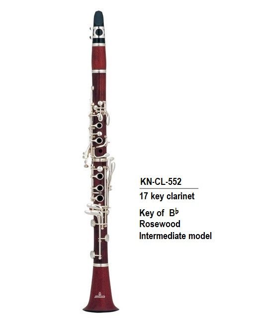 Knight B♭ Intermediate Rosewood Clarinet CL-552 with case - Black Clarinets Sky Music