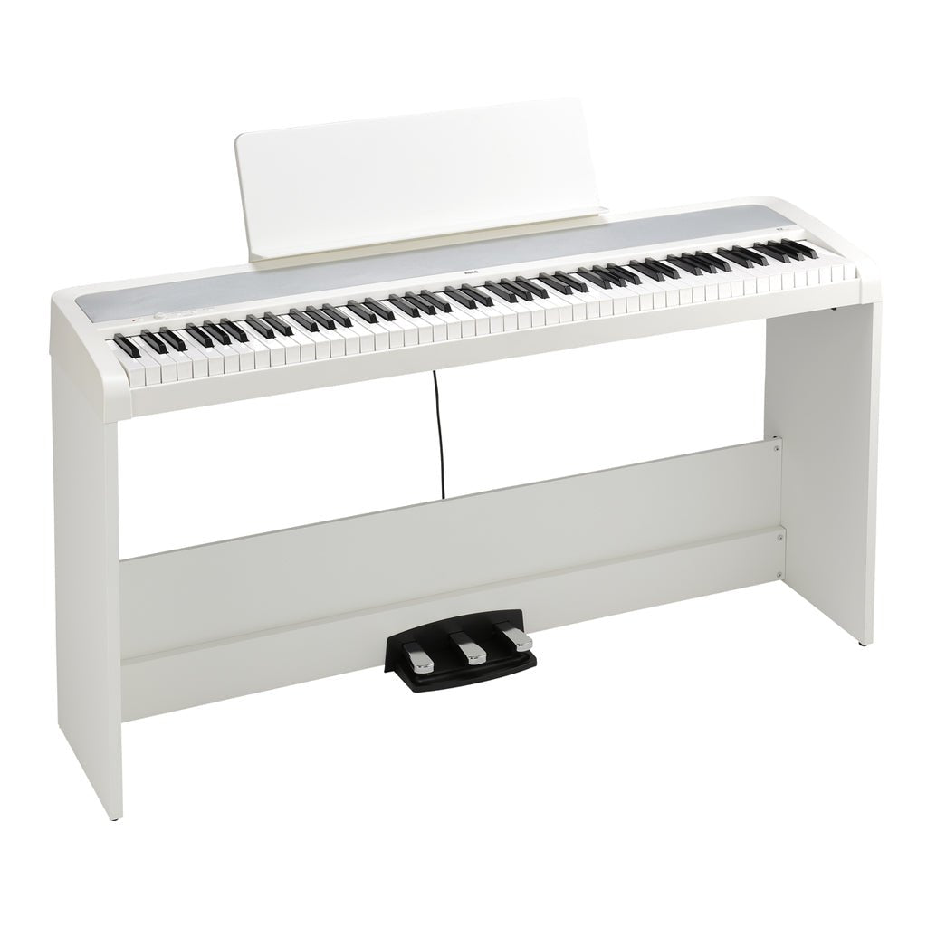 Korg B2SP 88 Weighted Hammer Action Digital White With Stand Pedals And AKG K-72 Headphones Digital Pianos Sky Music