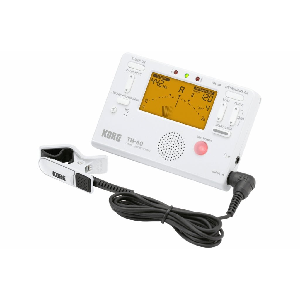 Korg TM-60 Tuner Metronome White W/ Mic Metronomes Sky Music