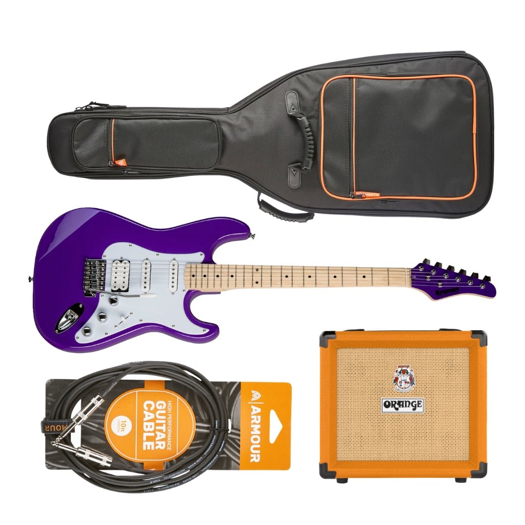 Kramer Focus VT211S Guitar Pack w/ Crush & Accessories - Purple Electric Guitars Sky Music