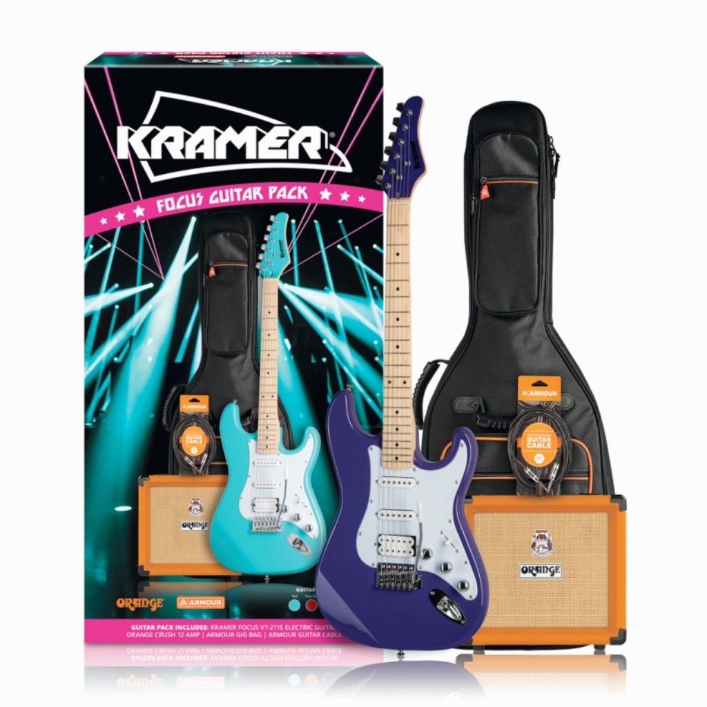 Kramer Focus VT211S Guitar Pack w/ Crush & Accessories - Purple Electric Guitars Sky Music