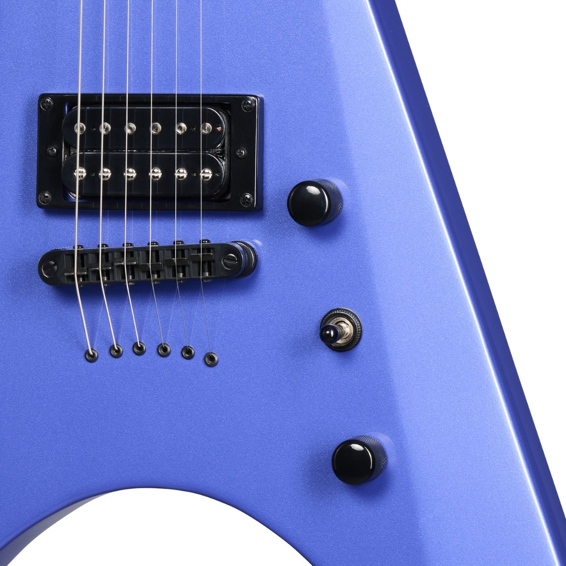 Kramer Nite-V String Through Electric Guitar - Royal Blue Metallic Electric Guitars Sky Music