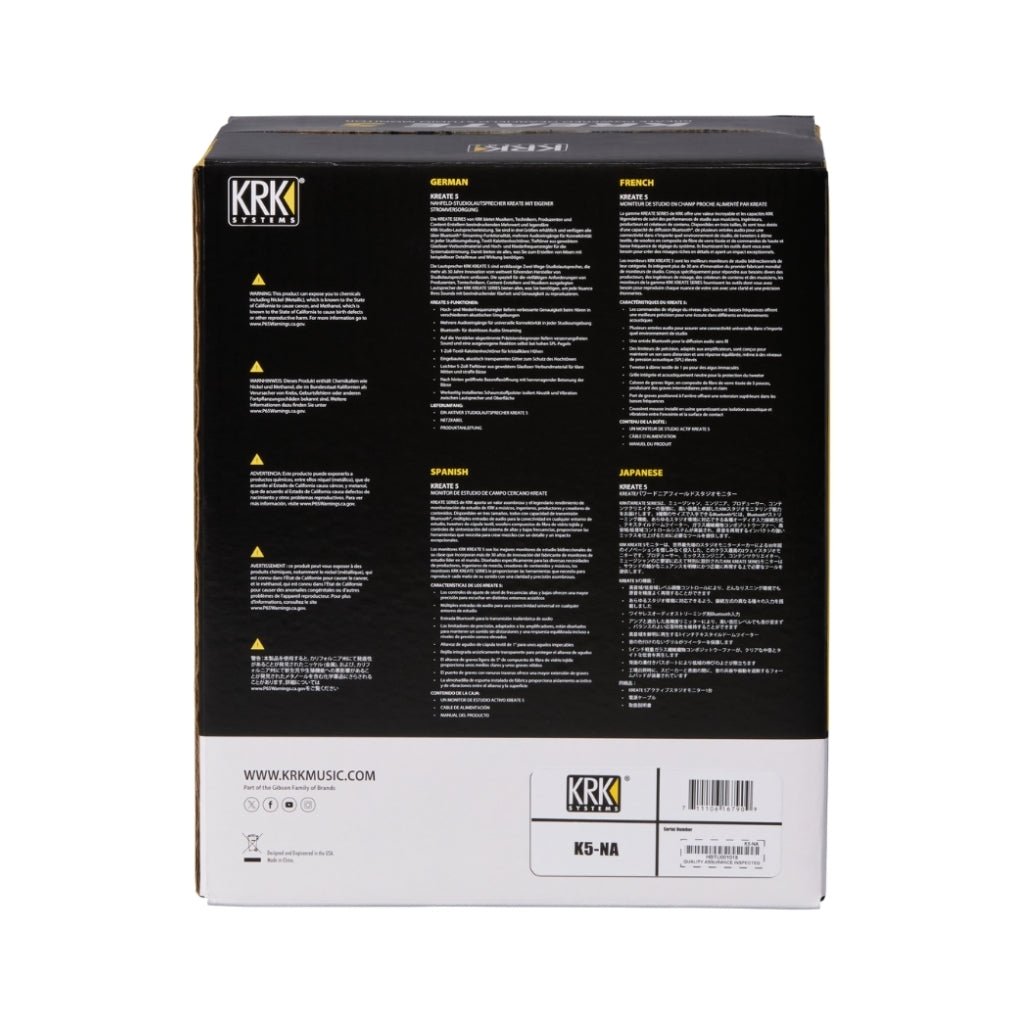 KRK Kreate 5 Active 5" Studio Reference Monitor - Pair Studio Monitors Sky Music