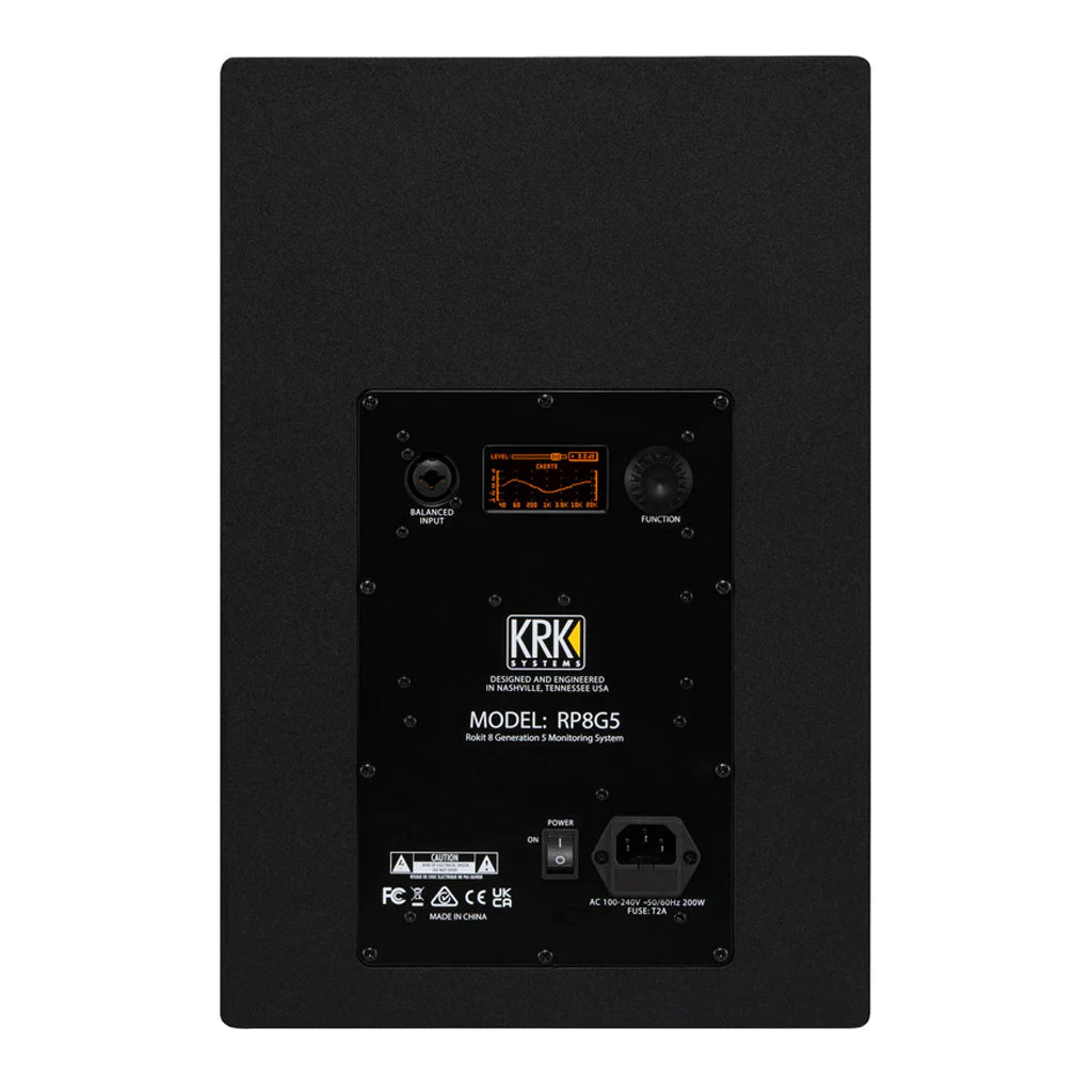 KRK ROKIT Gen5 Studio Monitor 8" Class D Powered; Kevlar Drivers; Onboard DSP - Single Studio Monitors Sky Music