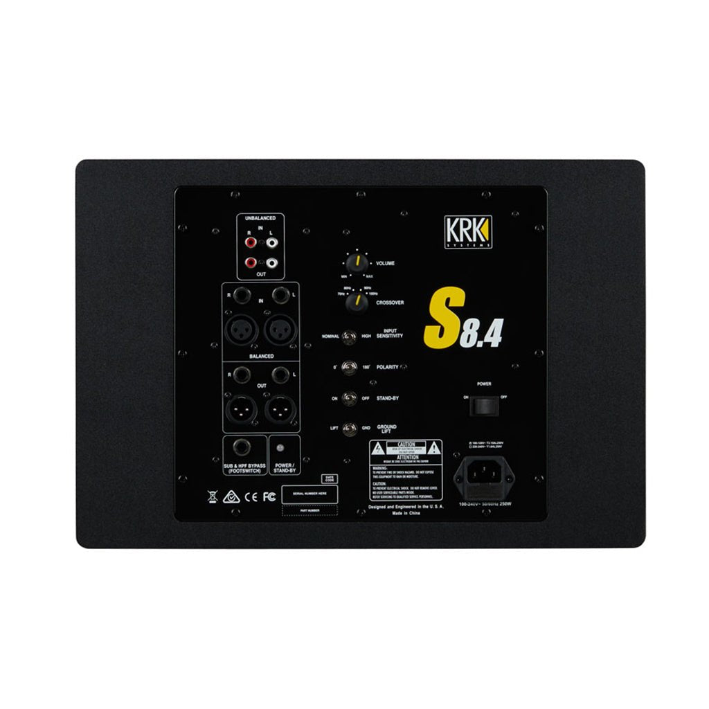 KRK S8.4 Pro Subwoofer Studio Monitors Sky Music