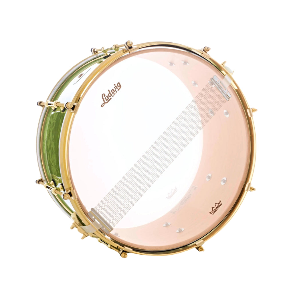 Ludwig - 110th Anniversary Classic Maple SNARE - Emerald Green Ripple with Brass HW