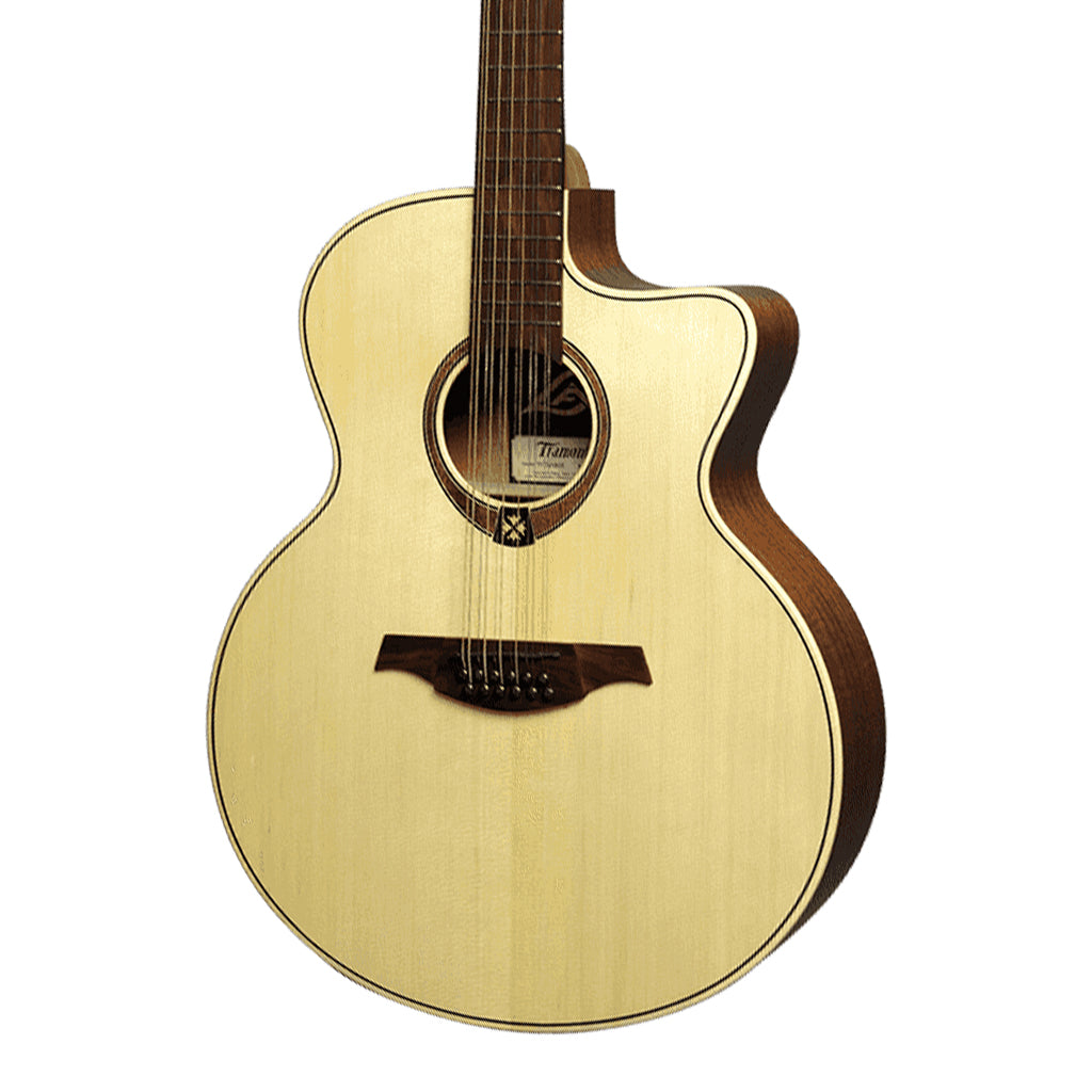 LAG T177 12 String Jumbo Acoustic Electric Guitar Natural