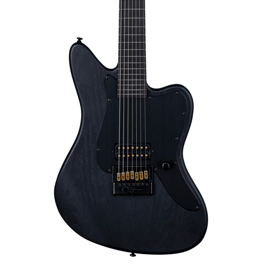ESP LTD - Alex Wade AW-XJ7B Baritone Evertune Open Grain Electric Guitar - Black Satin