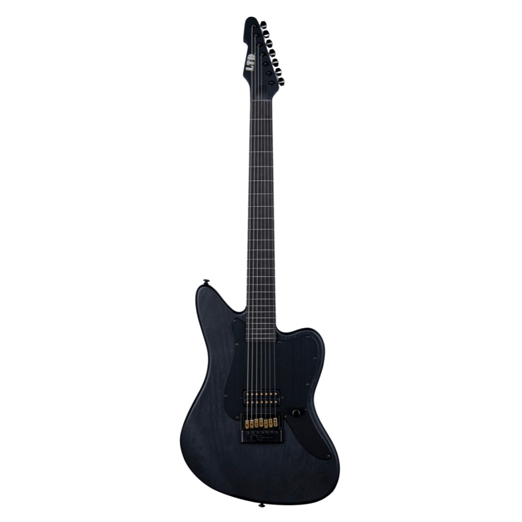 ESP LTD - Alex Wade AW-XJ7B Baritone Evertune Open Grain Electric Guitar - Black Satin
