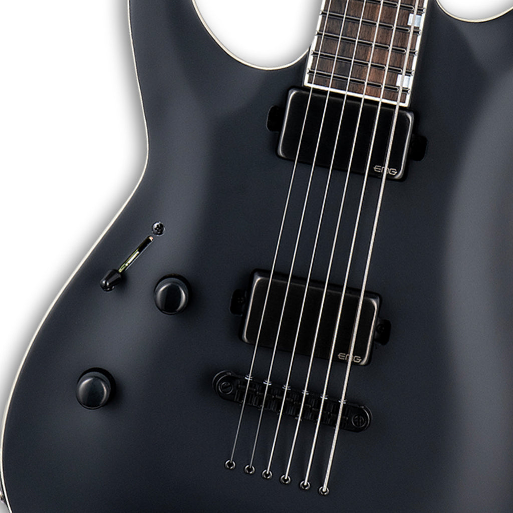 ESP LTD MH-1000 Baritone Black Satin Left Handed