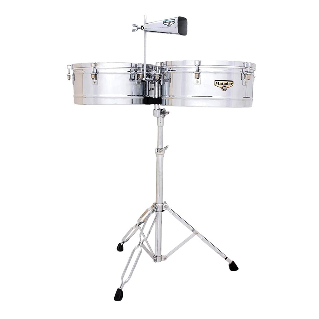 LP Matador 14" &amp; 15" Timbales With Stand - Chrome Percussion Sky Music