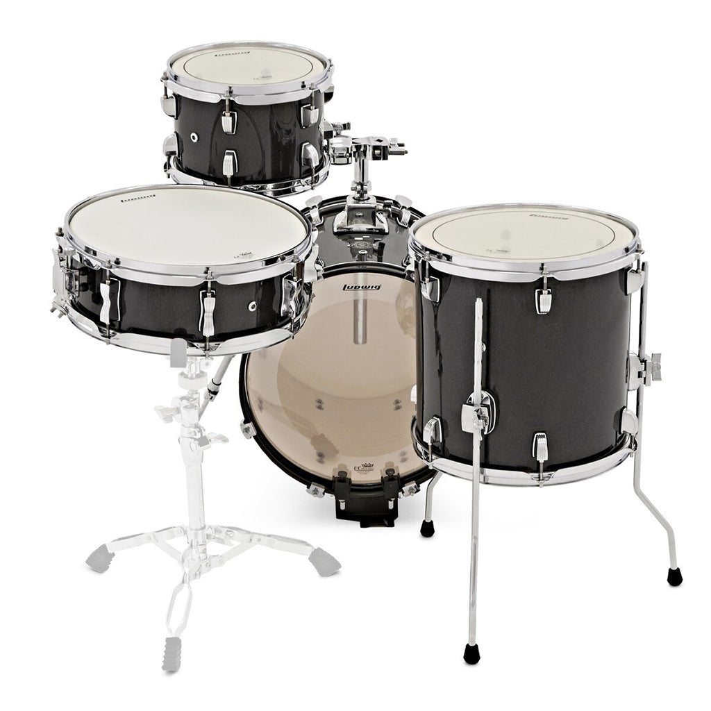 Ludwig Breakbeats 4-Piece Shell Pack - Black Sparkle Acoustic Drums Sky Music