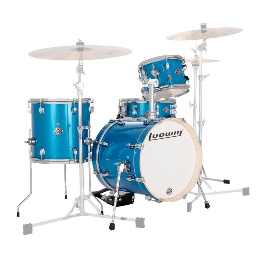 Ludwig Breakbeats 4-Piece Shell Pack - Blue Sparkle Acoustic Drums Sky Music