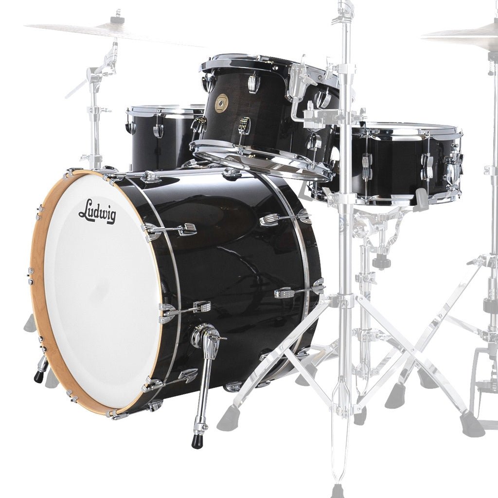 Ludwig Continental 22" 4pc Shell Pack - Black Lacquer Acoustic Drums Sky Music