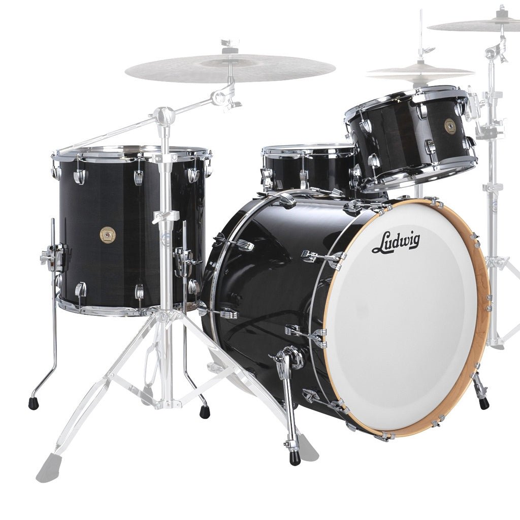 Ludwig Continental 22" 4pc Shell Pack - Black Lacquer Acoustic Drums Sky Music