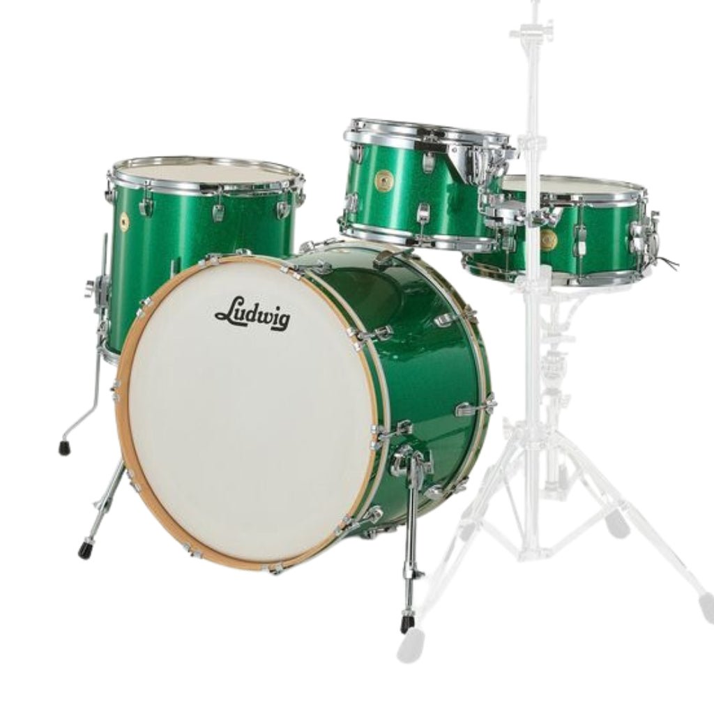 Ludwig Continental 22" 4pc Shell Pack - Green Sparkle Acoustic Drums Sky Music