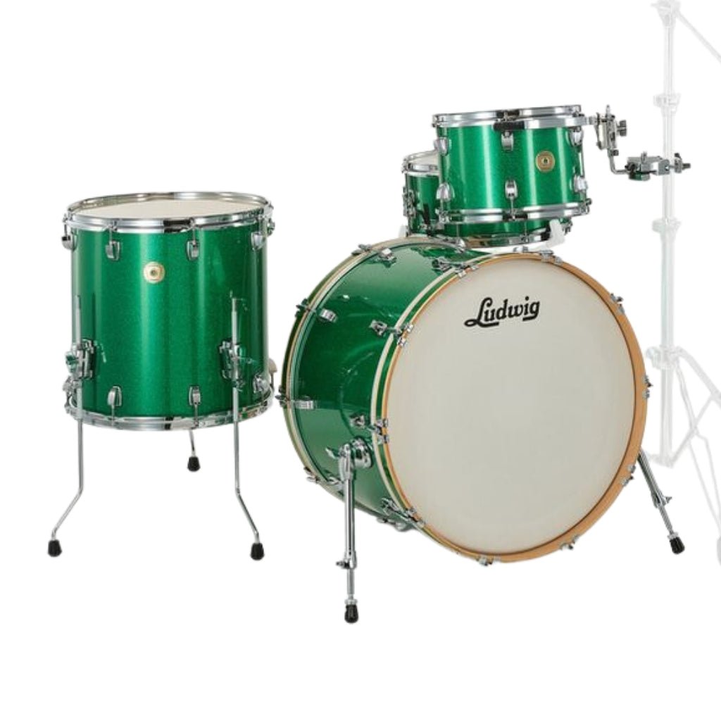 Ludwig Continental 22" 4pc Shell Pack - Green Sparkle Acoustic Drums Sky Music