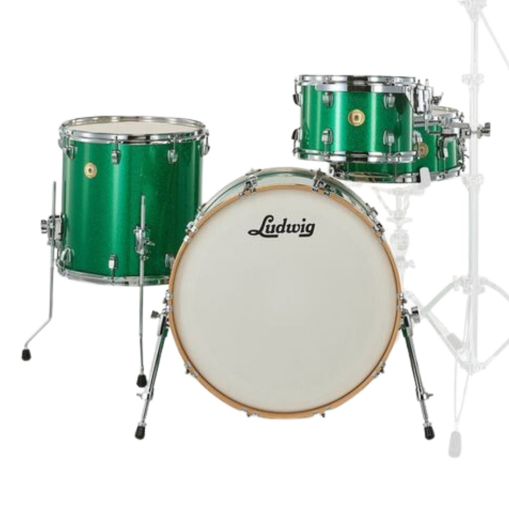 Ludwig Continental 22" 4pc Shell Pack - Green Sparkle Acoustic Drums Sky Music