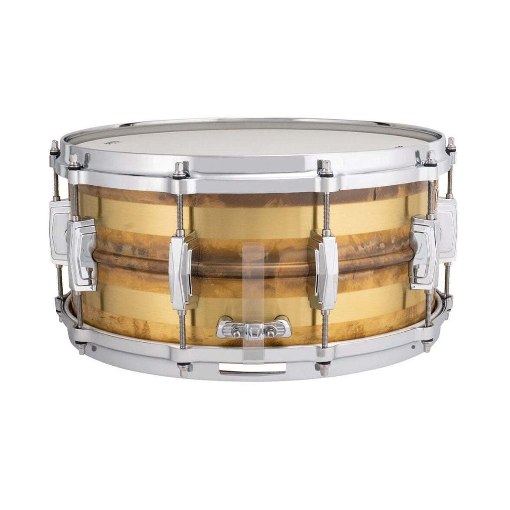 Ludwig LB464RS Supraphonic Raw Brass Striped 14X6.5 Snare Drum Snare Drums Sky Music