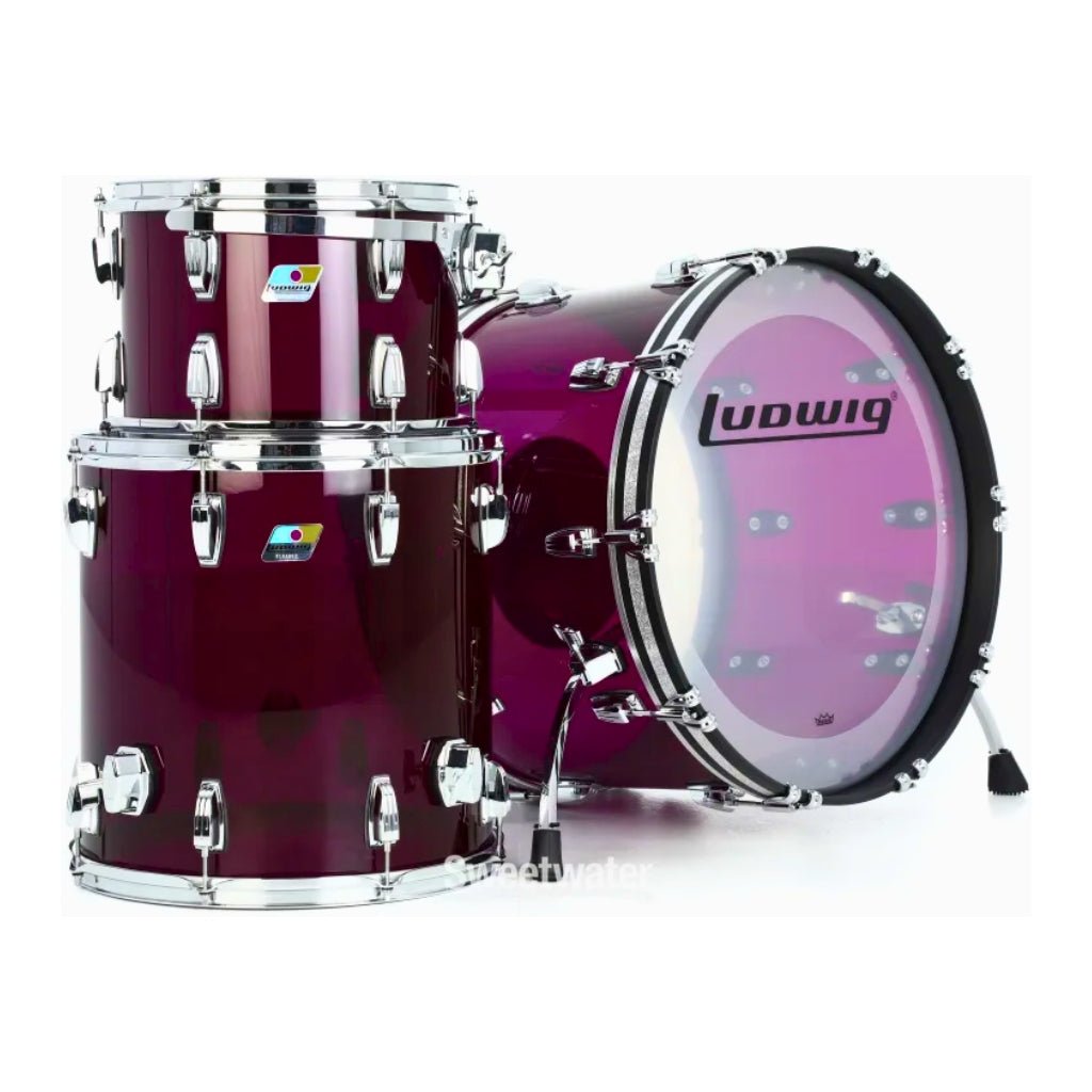 Ludwig Limited Edition Vistalite 3 Piece FAB Shell Pack Purple Acoustic Drums Sky Music