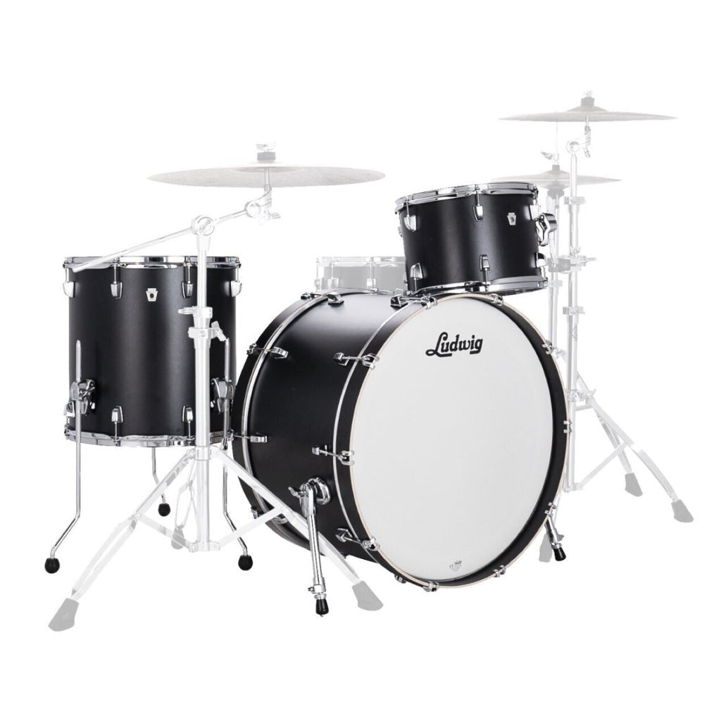 Ludwig Neusonic 20" 3 Piece Downbeat Shell Pack in Black Velvet Acoustic Drums Sky Music