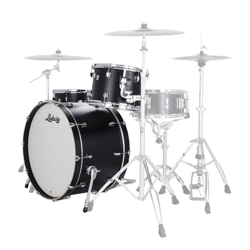 Ludwig Neusonic 20" 3 Piece Downbeat Shell Pack in Black Velvet Acoustic Drums Sky Music